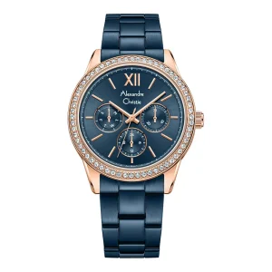 Alexandre Christie AC 2A46 BF BURBU Ladies Blue Dial Blue Stainless Steel Strap