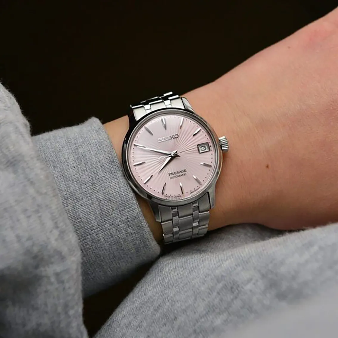 seiko presage srp839j1 cocktail time cosmopolitan automatic pink dial stainless steel strap seiko presage srp839j1 cocktail time cosmopolitan automatic pink dial stainless steel strap