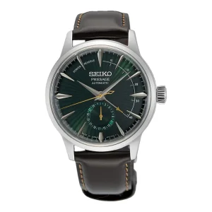 Seiko Presage SSA459J1 Cocktail Time Midnight Mockingbird Automatic Green Dial Brown Leather Strap